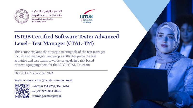 
The National Software Quality Assurance Centre announces its upcoming ISTQB Certified Software Tester Advanced Level - Test Manager (CTAL-TM) 
		